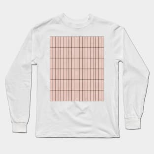 Rectangular Grid Pattern - Pale Pink Long Sleeve T-Shirt